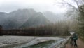 Kamikochi National Park in the Northern Japan Alps of Nagano Prefecture, Japan. Beautiful mountain in autumn leaf with river Royalty Free Stock Photo