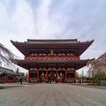 Kaminarimon gate with beautiful red japenese lantern chochin is the entrance to the Sensoji temple, Asakusa.