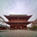 Kaminarimon gate with beautiful red japenese lantern chochin is the entrance to the Sensoji temple, Asakusa.