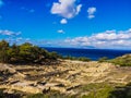 Kamiros ancient city remains,ruins under sunny sky in witner Royalty Free Stock Photo