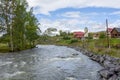 Kamlak village on the bank of the Sema River Royalty Free Stock Photo