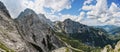 Kamnik saddle in logar valley, Slovenia, Europe. Hiking  in savinja Alps and Slovenia mountain. Popular site for a hike in triglav Royalty Free Stock Photo