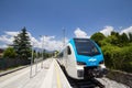 Slovenian Railways Slovenske Zeleznice DMU Diesel multiple unit, a Stadler Flirt desiro Series 610 on Kamnik train station