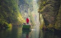 The Kamnitz Gorge in Saxon switzerland national park in Czech republic on the Kamenice River, Bohemian Switzerland.