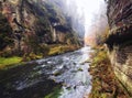 Kamnitz Gorge in Saxon switzerland national park