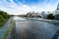 The Kamo River flows through central Kyoto in Japan