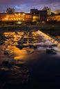 Kamogawa river nearby Gion in sunset Royalty Free Stock Photo