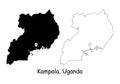 Kampala, Uganda. Detailed Country Map with Location Pin on Capital City