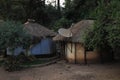 Kampala, Uganda - February 20, 2015: typical round village houses of Africa