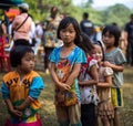 KAMPHAENGPHET, THAILAND - January 08, 2014 All ethnic group in Thailand very poor but has beautiful culture, These Children`s