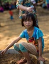 KAMPHAENGPHET, THAILAND - January 08, 2014 All ethnic group in Thailand very poor but has beautiful culture, These Children`s