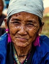 KAMPHAENGPHET, THAILAND - January 01, 2014 All ethnic group in Thailand very poor but has beautiful culture. This old Karen woman