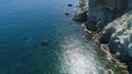 Kampia beach on Santorini island in the Cyclades in Greece aerial view