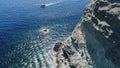 Kampia beach on Santorini island in the Cyclades in Greece aerial view