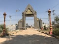 The brown gate front of Buddha Pagoda is beautiful