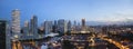 Kampong Glam in Singapore Aerial View at Blue Hour Panorama Royalty Free Stock Photo