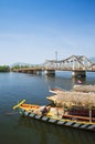 Kampot bridge in cambodia Royalty Free Stock Photo