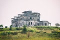 Kampot, Cambodia - January 27, 2015: Abandoned hotel 'Bokor Palace' in Ghost town Bokor Hill station near the town of Kampot. Ca Royalty Free Stock Photo