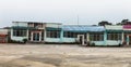 Kampot, Cambodia - January 27, 2015: Abandoned restaurants near hotel 'Bokor Palace' in Ghost town Bokor Hill station near the t Royalty Free Stock Photo