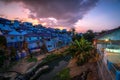 Kampung Biru Arema Blue Village beside Colorful Village Jodipan Malang East Java Indonesia Royalty Free Stock Photo