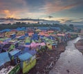 Kampung Biru Arema Blue Village beside Kampung Warna Warni Colorful Village Jodipan Malang East Java Indonesia