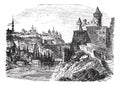 Kamyanets-Podilsk or Kamenets-Podolsky in Ukraine vintage engraving Royalty Free Stock Photo