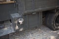 KAMYANETS-PODILSKY, UKRAINE - AUGUST 24, 2018: Army truck WWI era during historical reenactment of the Ukrainian War of