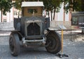 KAMYANETS-PODILSKY, UKRAINE - AUGUST 24, 2018: Army truck WWI era during historical reenactment of the Ukrainian War of