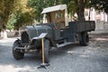 KAMYANETS-PODILSKY, UKRAINE - AUGUST 24, 2018: Army truck WWI era during historical reenactment of the Ukrainian War of