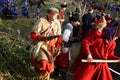 KAMYANETS-PODILSKY, UKRAINE - OCTOBER 3, 2009: Members of history club wear historical uniform 17 century during historical reenac Royalty Free Stock Photo