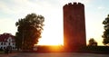 Kamyenyets, Brest Region, Belarus Tower Of Kamyenyets In Sunset Or Sunrise Time