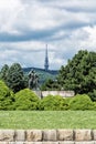 Kamzik tv tower from memorial monument Slavin, Bratislava, Slovakia