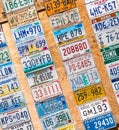 KANAB, UTAH, USA - MAY 25, 2015: License Plates Collage in public place on a street in Kanab Utah USA Royalty Free Stock Photo