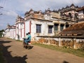 An old grand mansion of the wealthy Chettiar community with white walls and