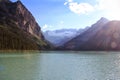 Kananaskis Lake in Alberta surrounded by Rocky Mountains Royalty Free Stock Photo