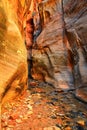 Kanarraville Falls, views from along the hiking trail of falls, stream, river, sandstone cliff formations Waterfall in Kanarra Cre