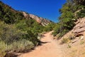 Kanarraville Falls, views from along the hiking trail of falls, stream, river, sandstone cliff formations Waterfall in Kanarra Cre