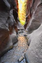 Kanarraville Falls, views from along the hiking trail of falls, stream, river, sandstone cliff formations Waterfall in Kanarra Cre