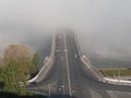 Kanavinskiy bridge in fog Royalty Free Stock Photo