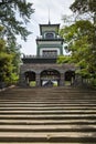 Kanazawa - Japan, June 9, 2017: Shrine gate of the Oyama jinja S