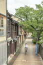 Old street of historical city Kanazawa, Japan