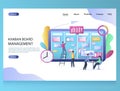 Kanban board management vector website landing page design template Royalty Free Stock Photo