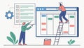 Kanban board project management, workflow and task organization vector design Generative AI