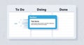 Kanban board with three columns labeled To Do Doing and Done Royalty Free Stock Photo