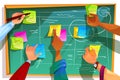 Kanban board for agile scrum vector illustration Royalty Free Stock Photo