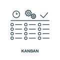 Kanban icon. Line element from project development collection. Linear Kanban icon sign for web design, infographics and