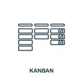 Kanban icon. Line style element from agile collection. Thin Kanban icon for templates, infographics and more