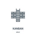 kanban icon vector from agile collection. Thin line kanban outline icon vector illustration