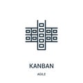 kanban icon vector from agile collection. Thin line kanban outline icon vector illustration