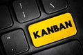 Kanban text button on keyboard, concept background Royalty Free Stock Photo